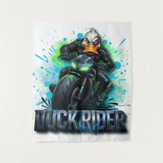 Duck Rider 3D Cyber Duck Motorfiets T-Shirt Wandkleed
