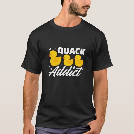 Duck Rubber Eenden Quack Verslaafd Duckling Duckie T-shirt (Voorkant)