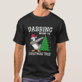 Duck Santa Hat Dabbing rond de kerstboom T T-shirt (Voorkant)