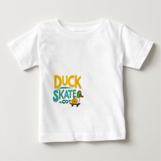Duck Schaats Co. Leuk Skateboarden Eend T-shirt (Voorkant)
