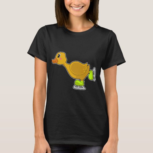 Duck Schaatsen IJs schaatsen Wintersport T-shirt (Voorkant)