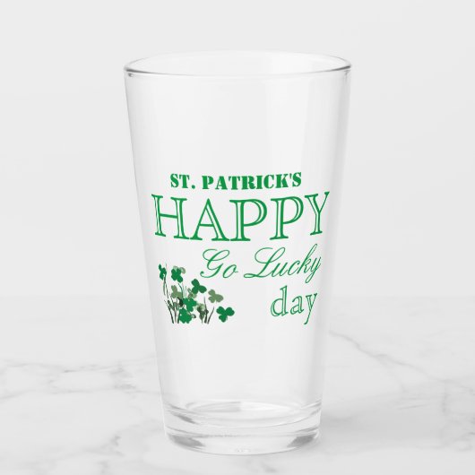 Duck Shamrock Happy Go Lucky St Patrick's Day Glas (Voorkant)
