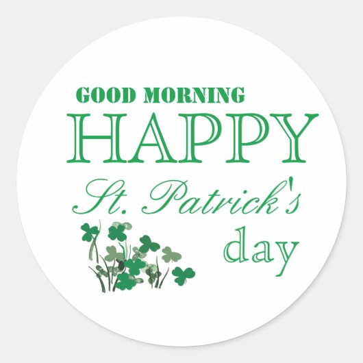 Duck Shamrock Happy Go Lucky St Patrick's Day Ronde Sticker (Voorkant)