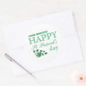 Duck Shamrock Happy Go Lucky St Patrick's Day Ronde Sticker (Envelop)