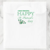 Duck Shamrock Happy Go Lucky St Patrick's Day Ronde Sticker (Tas)