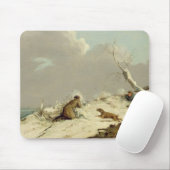 Duck Shooting in Winter (olie op canvas) Muismat (Met muis)
