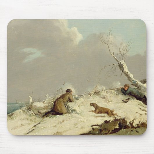 Duck Shooting in Winter (olie op canvas) Muismat (Voorkant)