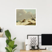 Duck Shooting in Winter (olie op canvas) Poster (Thuiskantoor)