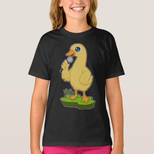 Duck Singer Microfoon Muziek T-shirt (Voorkant)