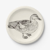 Duck Sketch Papieren Bordje (Voorkant)
