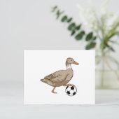 Duck Soccer Player Soccer Briefkaart (Staand voorkant)