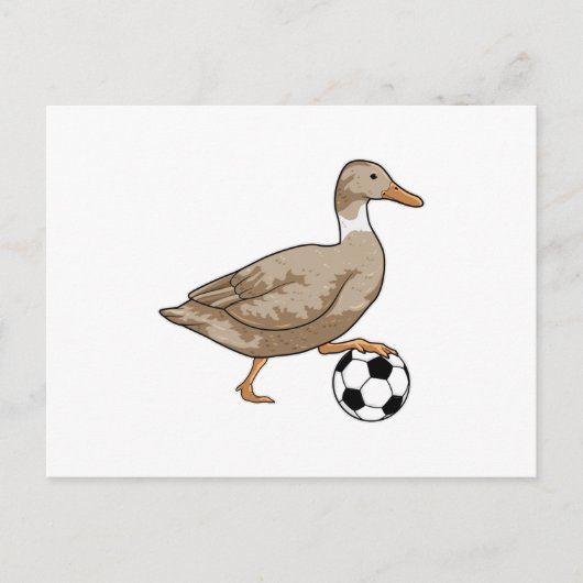 Duck Soccer Player Soccer Briefkaart (Voorkant)
