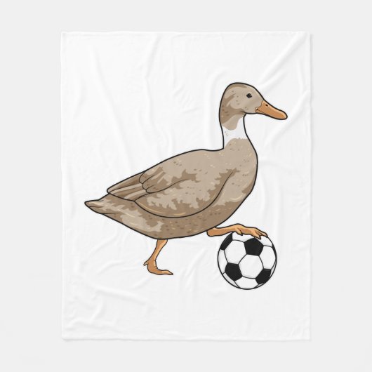 Duck Soccer Player Soccer Fleece Deken (Voorkant)