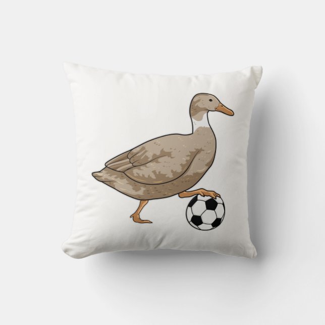 Duck Soccer Player Soccer Kussen (Voorkant)