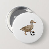 Duck Soccer Player Soccer Ronde Button 7,6 Cm (Voorkant /achterkant)