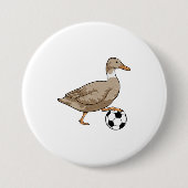 Duck Soccer Player Soccer Ronde Button 7,6 Cm (Voorkant)
