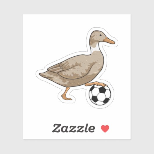 Duck Soccer Player Soccer Sticker (Vel)