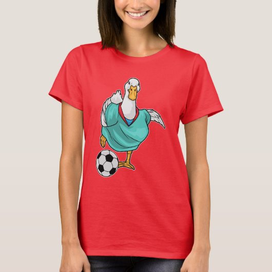 Duck Soccer Player Soccer T-shirt (Voorkant)