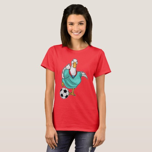 Duck Soccer Player Soccer T-shirt (Voorkant volledig)