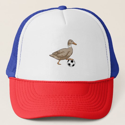 Duck Soccer Player Soccer Trucker Pet (Voorkant)