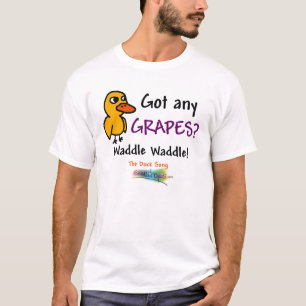 Duck Song t shirt 2: zwarte en paarse inkt.