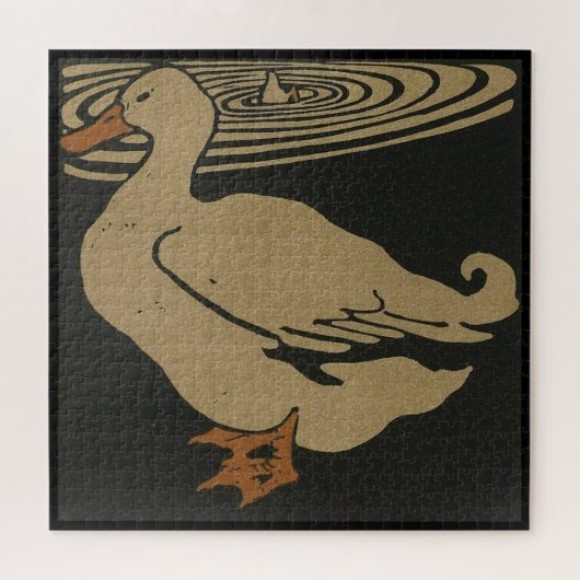 Duck - Square Animals Illustratie Jigzaag Puzzle Legpuzzel (Horizontaal)