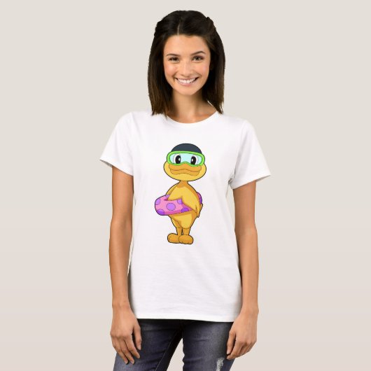 Duck Swimming Inflatable float Summer T-shirt (Voorkant volledig)