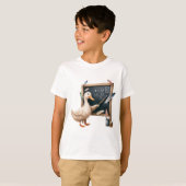 Duck Teacher Wiskunde op Blackboard Boys T-Shirt (Voorkant volledig)