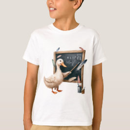 Duck Teacher Wiskunde op Blackboard Boys T-Shirt