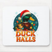Duck The Halls Funny Christmas Lights Hunting Seas Muismat (Voorkant)