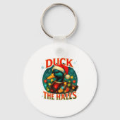 Duck The Halls Funny Christmas Lights Hunting Seas Sleutelhanger (Voorkant)