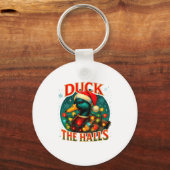 Duck The Halls Funny Christmas Lights Hunting Seas Sleutelhanger (Voorkant)