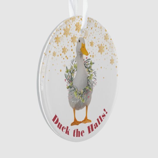Duck the Halls Kerstmis Ornament (voorkant)