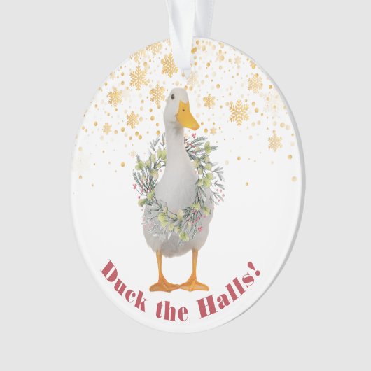 Duck the Halls Kerstmis Ornament (voorkant)
