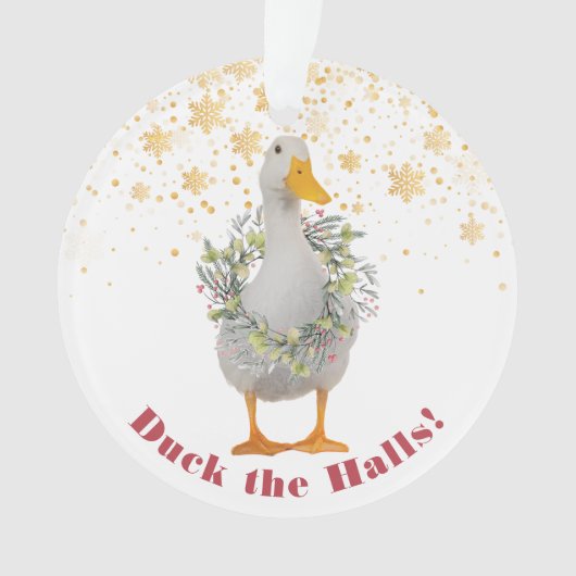 Duck the Halls Kerstmis Ornament (voorkant)