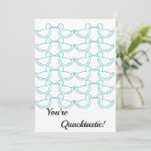 Duck Thed "You are Quacktastic" Hartelijk dank Bedankkaart (Staand voorkant)