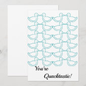 Duck Thed "You are Quacktastic" Hartelijk dank Bedankkaart (Voorkant / Achterkant)