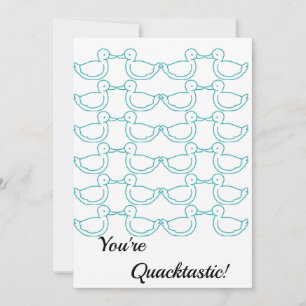 Duck Thed "You are Quacktastic" Hartelijk dank Bedankkaart