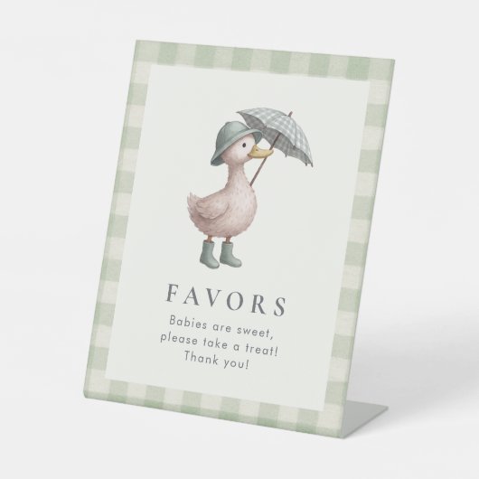 Duck Theme Baby Shower Favor Table Top Reclamebord Met Voetstuk (Voorkant)
