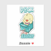 Duck This Easter Kawaii Fun Sticker (Vel)