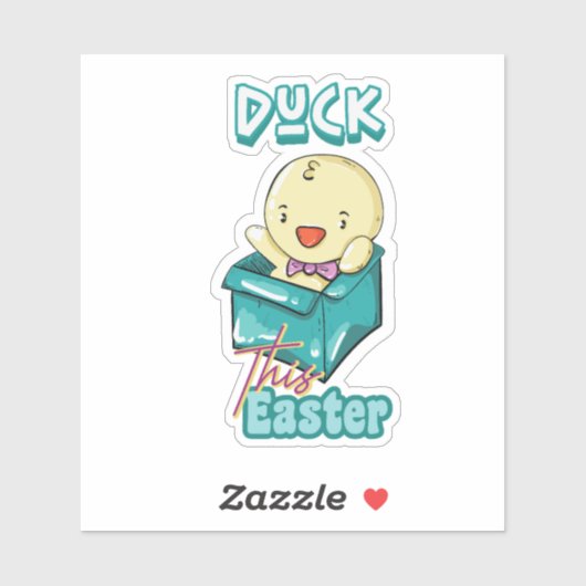Duck This Easter Kawaii Fun Sticker (Vel)