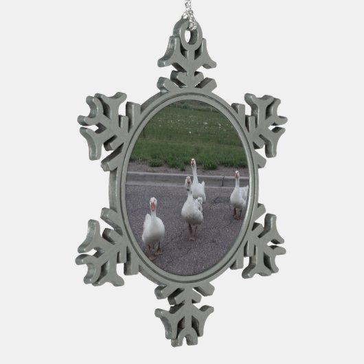 Duck Tin Sneeuwvlok Ornament (Links)