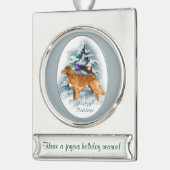 Duck Toller Gepersonaliseerde Kerstmis Verzilverd Banner Ornament (Links)