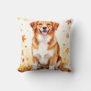 Duck Tolling Retriever Aquarel Herfstblad Kunst Kussen