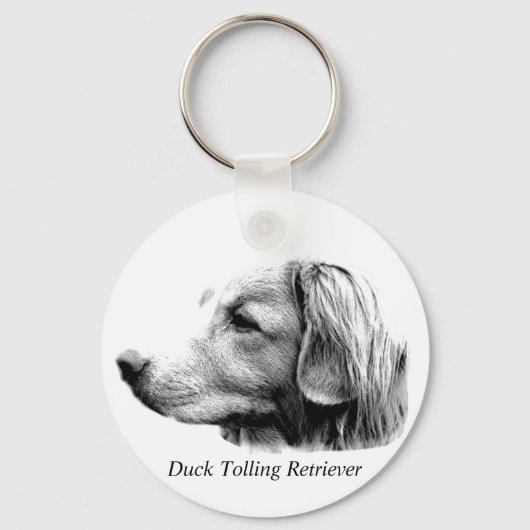 Duck Tolling Retriever Dog Engraving Afbeeldingen Sleutelhanger (Voorkant)