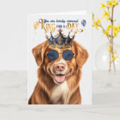 Duck Tolling Retriever King voor Dag Grappige Verj Kaart (Gele Bloem)