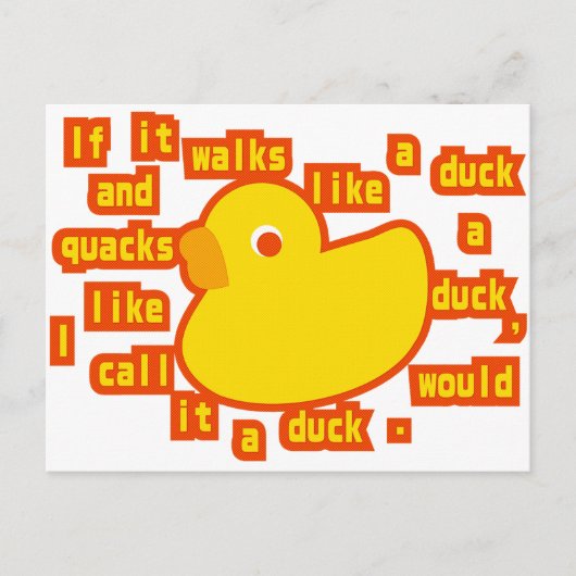 Duck_Typing Briefkaart (Voorkant)