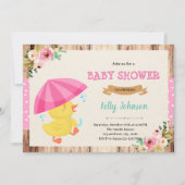 Duck umbrella shower invitation kaart (Voorkant)