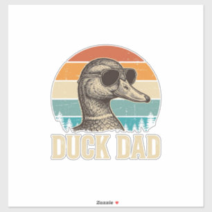 Duck Vader Vintage Gravure Retro Zonsondergang Shi Sticker