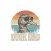 Duck Vader Vintage Gravure Retro Zonsondergang Shi Sticker (Voorkant)